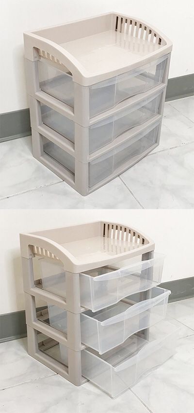 (NEW) $15 each 3-Tier Plastic Desk Organizer Tray Drawer for Home Office Paper, 14x10x16”
