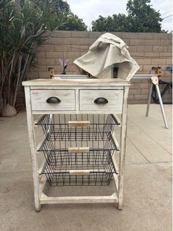 Farmhouse storage cart for kitchen