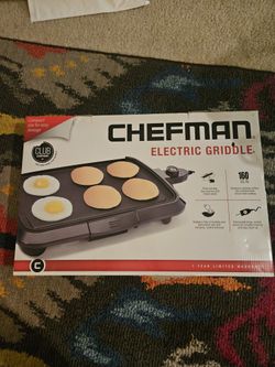 Chefman Electric Griddle – Large 160 Sq. In. Nonstick Surface + Drip Tray