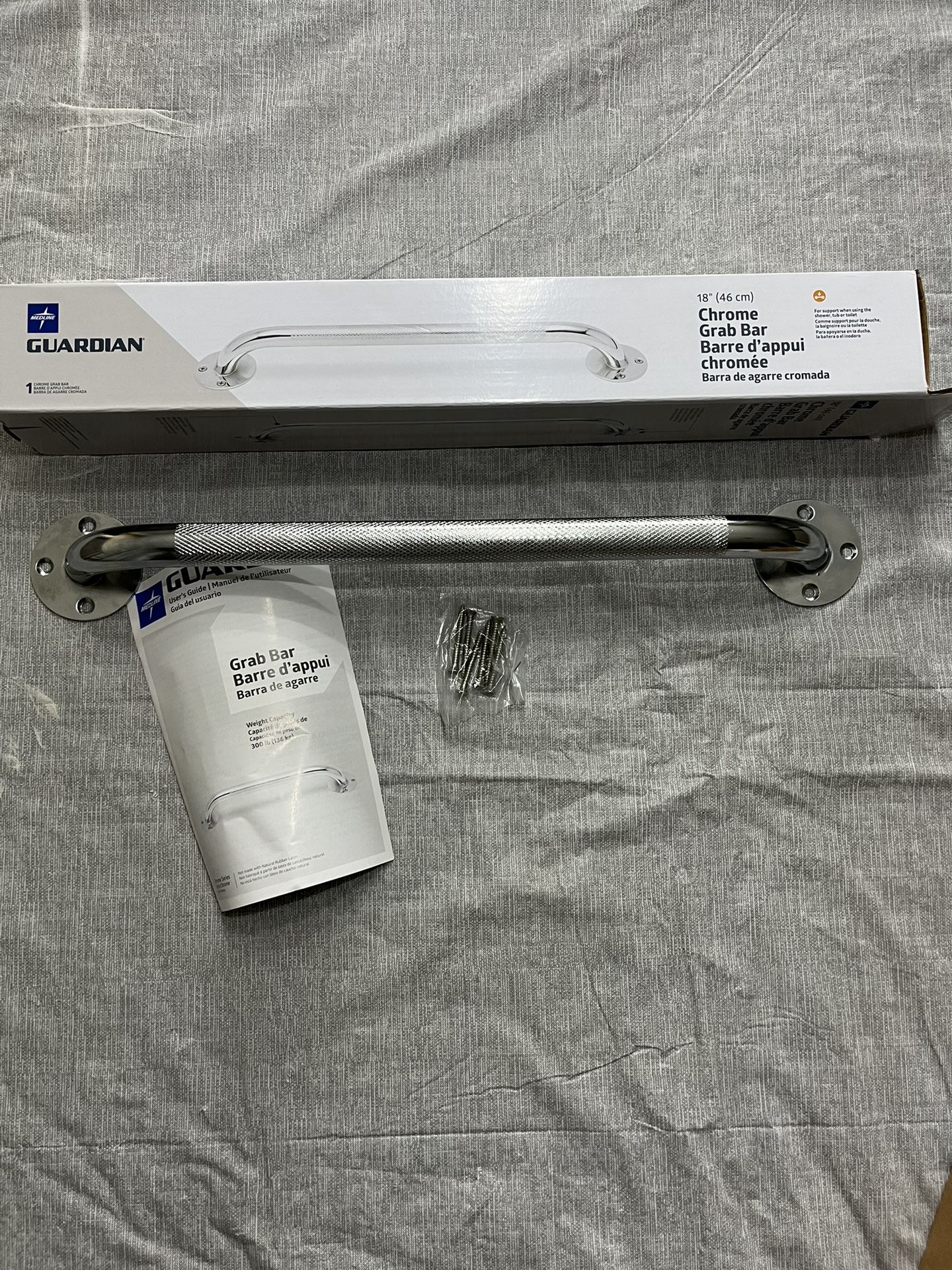 Medline Guardian Chrome Grab Bar 18 Inch
