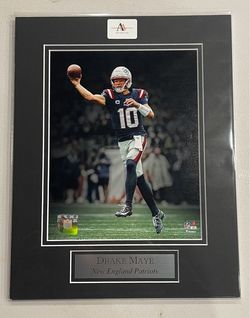 Drake Maye New England Patriots 8x10 Photo Matted 11x14