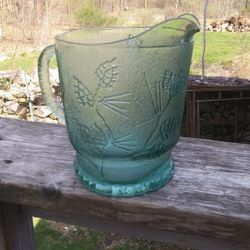 Tiara Glass Pitcher With Textured Pine Cone Images