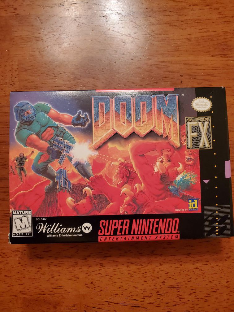 Doom SNES super Nintendo MINT condition. Complete