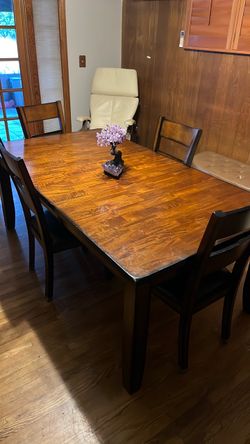 Wood Dining Table with 4 Chairs