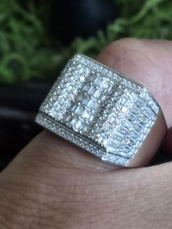 Men’s Moissanite Ring – Size 10 | Solid 925 Sterling Silver | Rhodium Plated