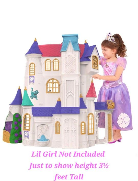 Disney Sofia the First Enchancian Castle 3½ ft Tall Doll House Lights & Sounds almost 4 ft Tall ⭐️Reduced⭐️