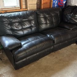 Black leather couch