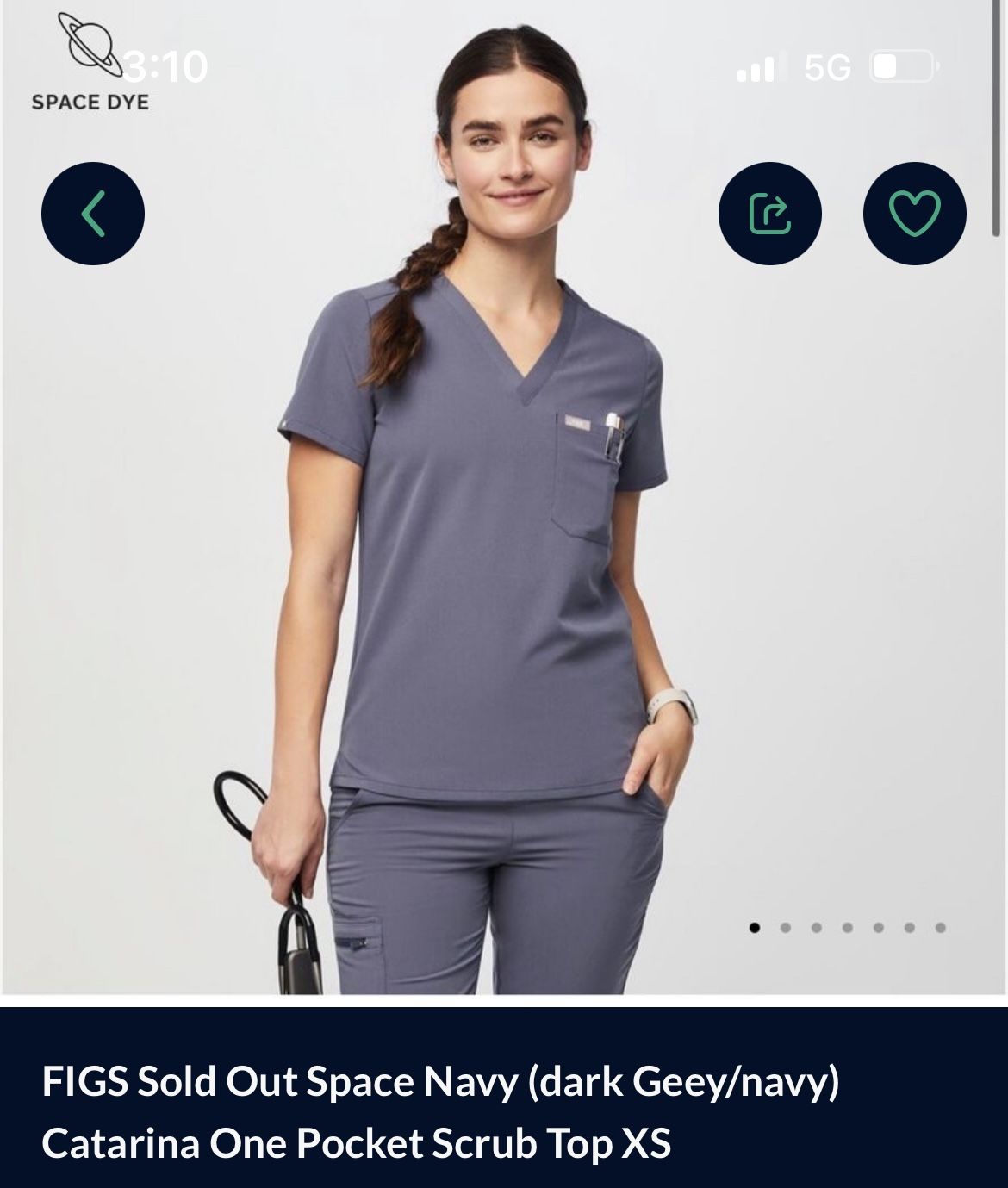 FIGS Space Navy Scrub Set XS Sold Out DISCOUNTED