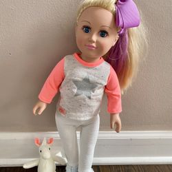 18” doll with Our Generation Unicorn Plush pajama set