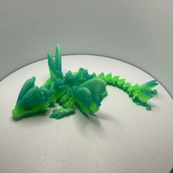 Baby Butterfly Dragon 3D Printed Hand Painted Eyes Ice Green Filament