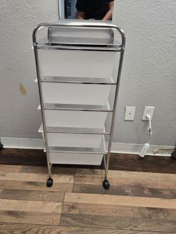 Rolling Storage Cart with Drawers