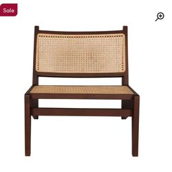Demars Solid Wood and Cane Occasional Chair