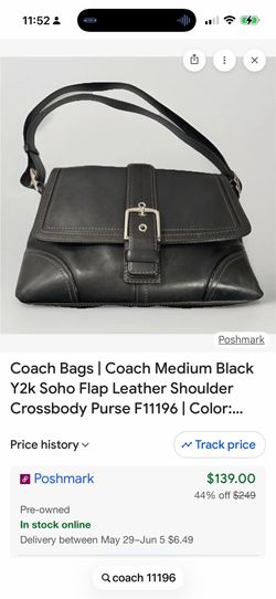 Coach  Black Leather Purse