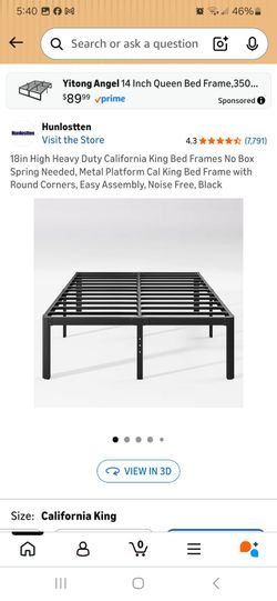 18 inch heavy duty CALIFORNIA KING bed frame new in box pick up in Pomona $75