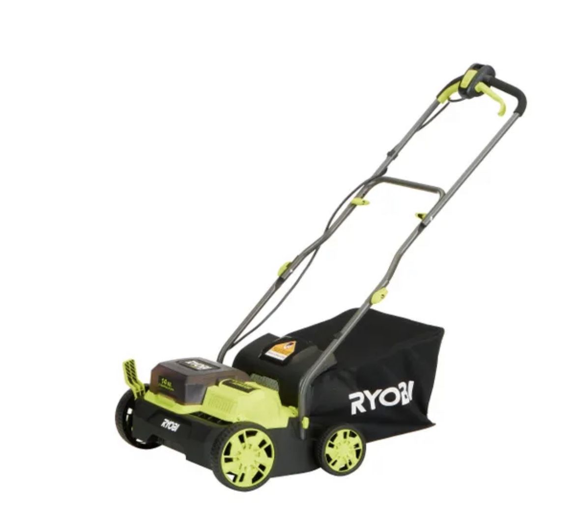 RYOBI ONE HP 18V Brushless 14 Cordless Battery Dethatcher/Aerator With
