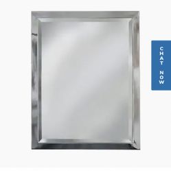 ALLEN ROTH CROME RECTANGULAR 24 INCHES WIDE BY 30 INCHES LONG BATHROOM MIRROR