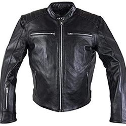New Mens Black Motorcycle Leather Jacket $150