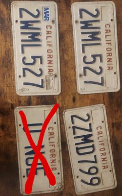 3 Vintage California License Plates 90's