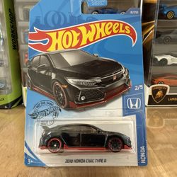🇯🇵 HOT WHEELS 2017 - BLACK/RED 2018 Honda Civic Type R - HONDA 2/5 - 81/250 - JDM DIE CAST TOY 🇯🇵