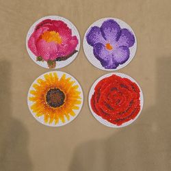 Flower Diamond Art Coasters