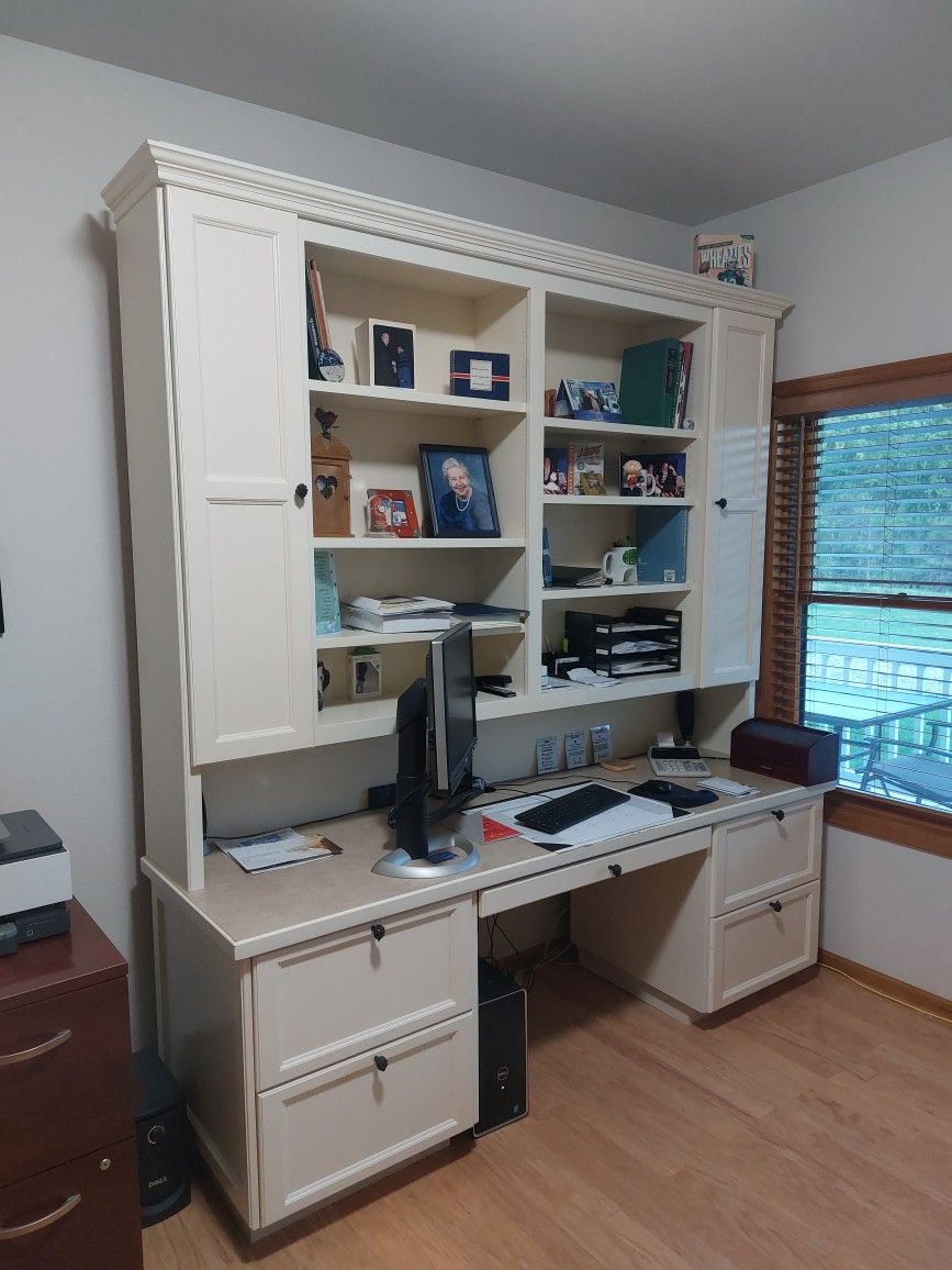 Bookcase With Desk & Bookcase With Hutch