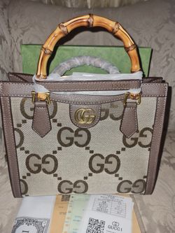 DESIGNER BAMBOO HANDLE HANDBAG IN A BOX
