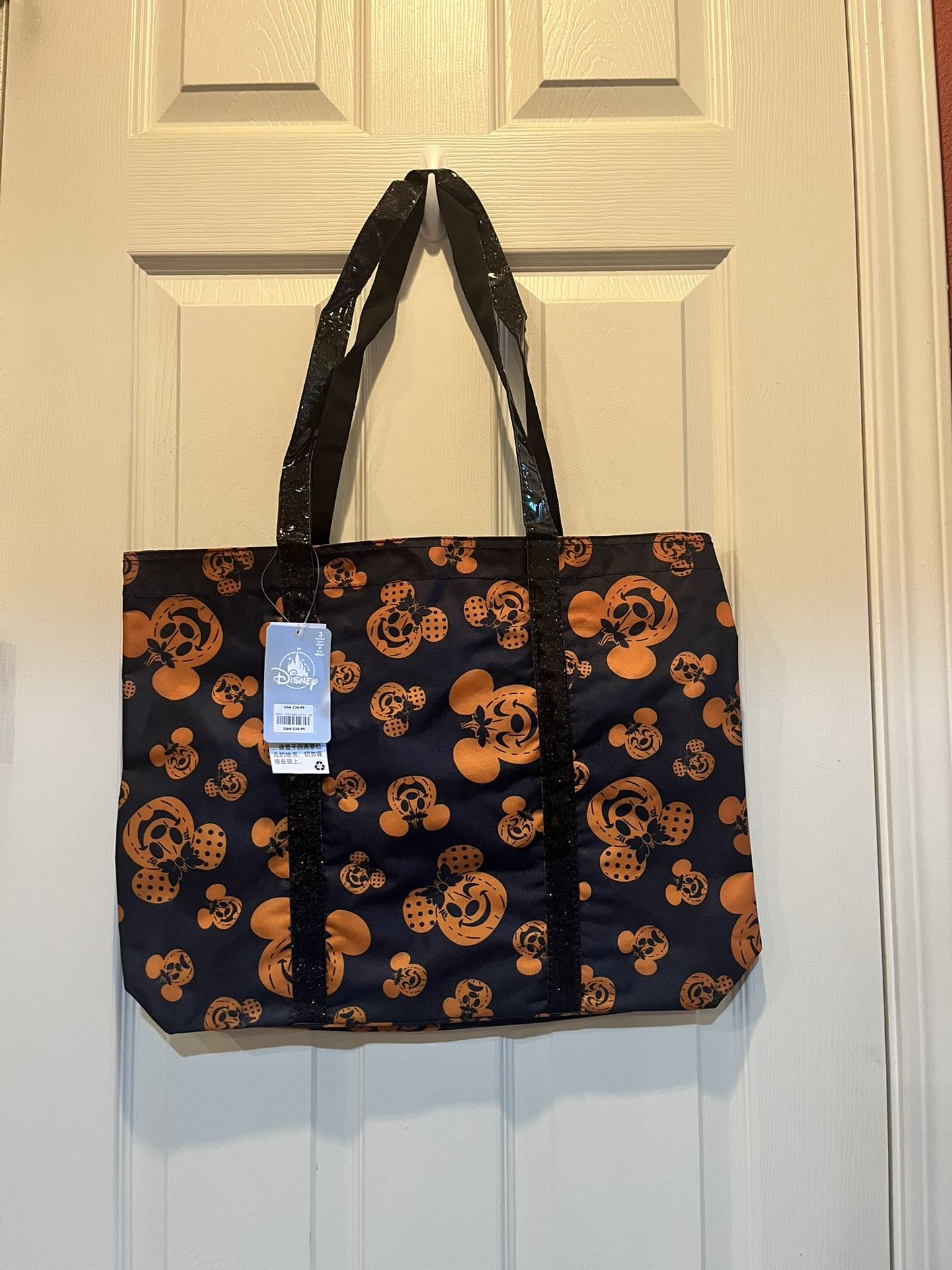 Minnie & Mickey Jack-o-Lantern Tote NWT