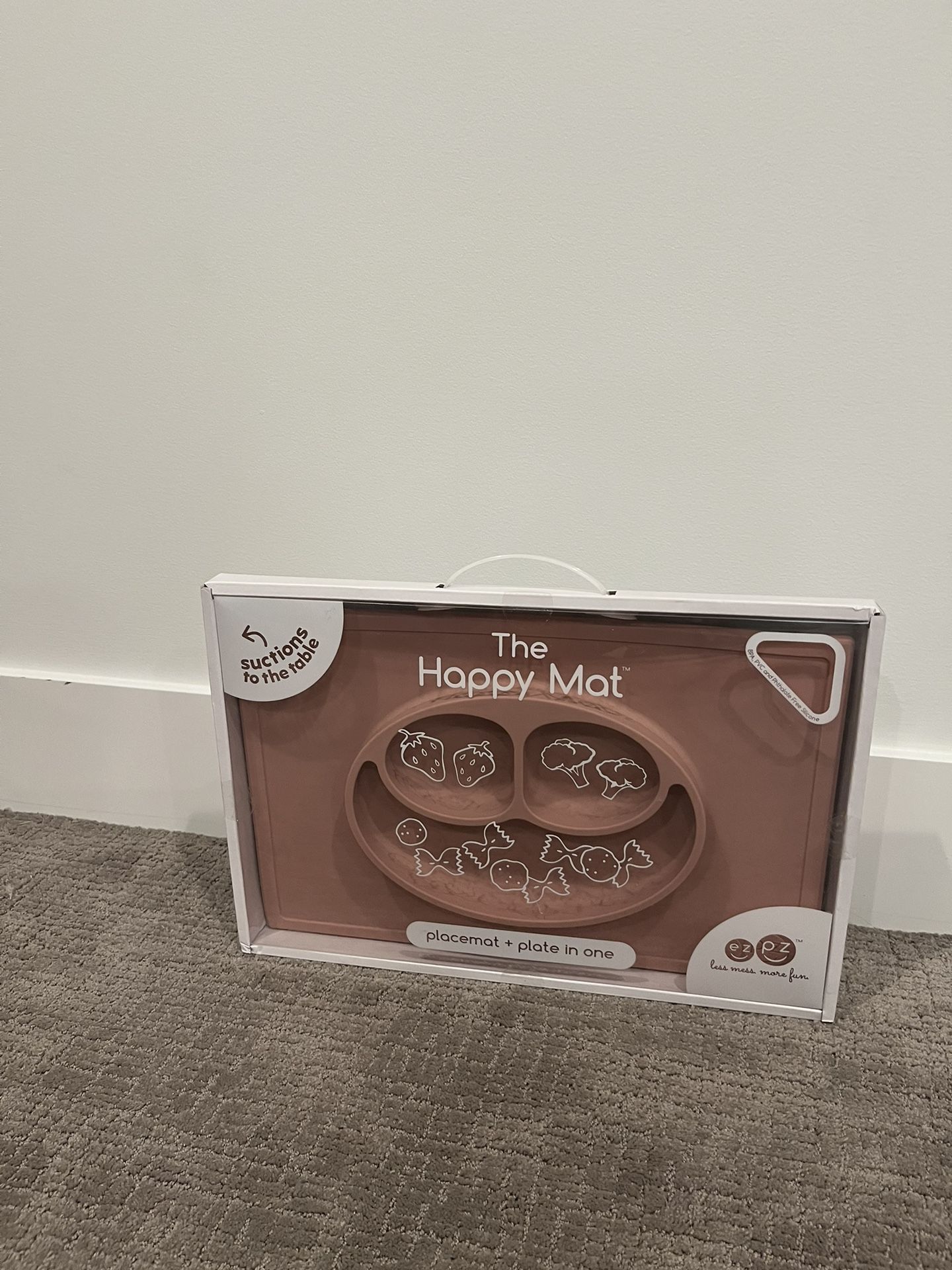 ezpz Happy Mat - One-piece silicone placemat + plate (Blush)