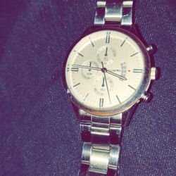 MEN'S CUENA  CLASSIC SILVER TONE WATCH 