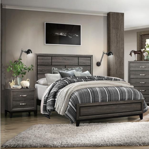 7 Piece Queen Bedroom Set In Grey Finish