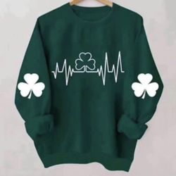 Unisex XL Green “Irish Heartbeat” Crewneck Sweatshirt, NEW