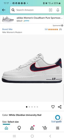 New - Nike Air Force 1 '07 sneakers in white, navy & red

