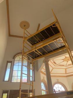 Three Tier Scaffolding With Saftey Handrail  