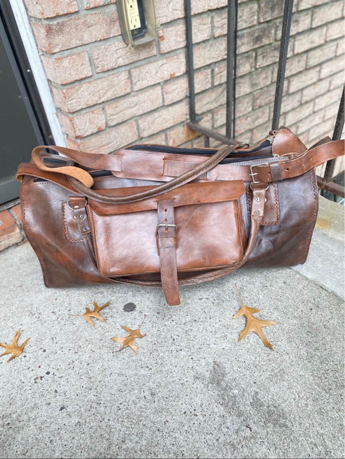 Vintage Duffle Handmade Genuine Leather Large Big Travel Gym Bag