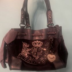 Juicy Couture Vintage Navy Blue Scottie Dogs Y2K Tote Handbag 