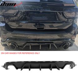 Fits 2012-2021 Jeep Grand Cherokee SRT V1 Shark Fin Rear Diffuser Unpainted Black