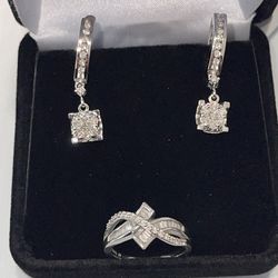 Diamond Ring and Earrings 