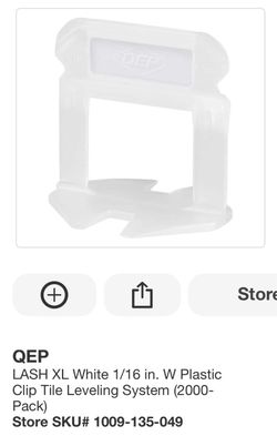 QEP LASH XL White 1/16 in. W Plastic Clip Tile Leveling System (2000- Pack)