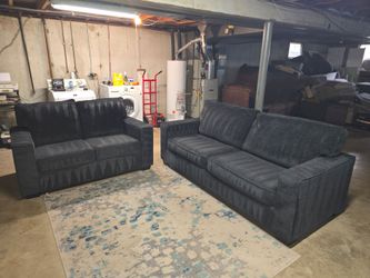 Ashley Furniture navy blue sofa and loveseat set