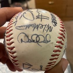 Derek jeter Alex Rodriguez and Yankee team signed ball original