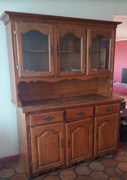 Wood Kitchen/ Dinning Room Cabinet with display light