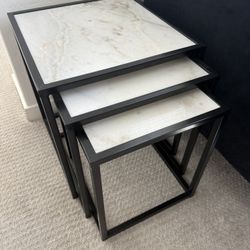 Marble Nesting End Tables Set Of 3 