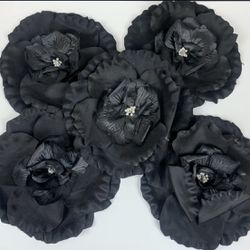 5 Black Huge Flowers 