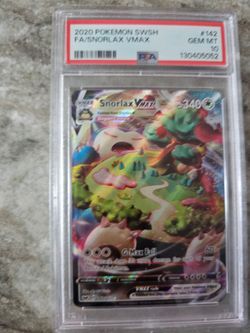 PSA 10 GEM MINT Snorlax VMAX 142/202 Swsh01: Sword & Shield Holo