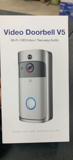 Video Door Bell WiFi Wireless Doorbell 1080P Voice Intercom Smart(V5-Silver)