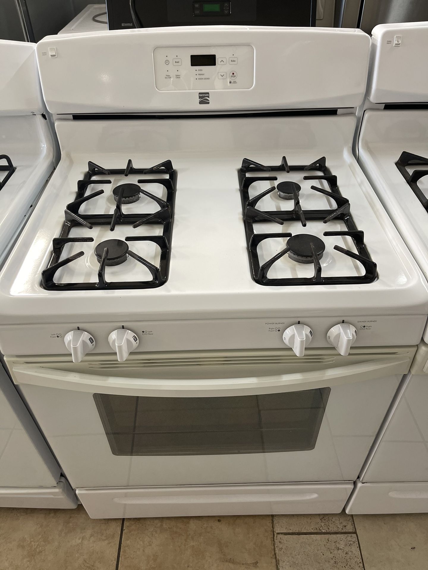 White Kenmore Gas Range