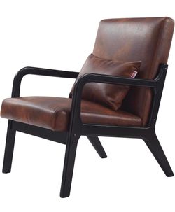 Accent Chair Mid Century Modern Armchair with Solid Wood Frame