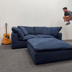 Bob’s Dream Navy 3 pc Modular Sectional Couch - Cloud - Warning ⚠️ Extremely Comfortable