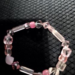 Beautiful Hand Made Glass Bead Braclet. size Med