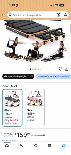 HOBO Pilates Reformer Platform in Black with Wood Accents